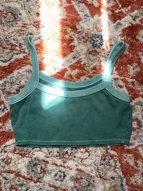 Wild Fable Teal Women’s Ribbed Crop Tank Top - Green